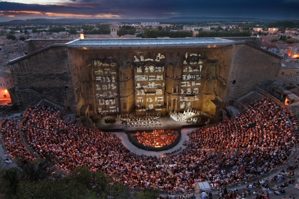 Festival stage or cultural event in Provence